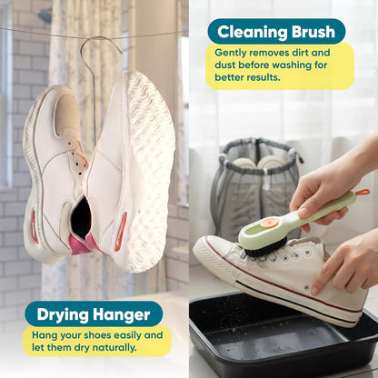 Shoe Washing Machine Bag - 2pcShoe Cleaning Bag for Sneakers, include 1 shoe brush,1 drying hook