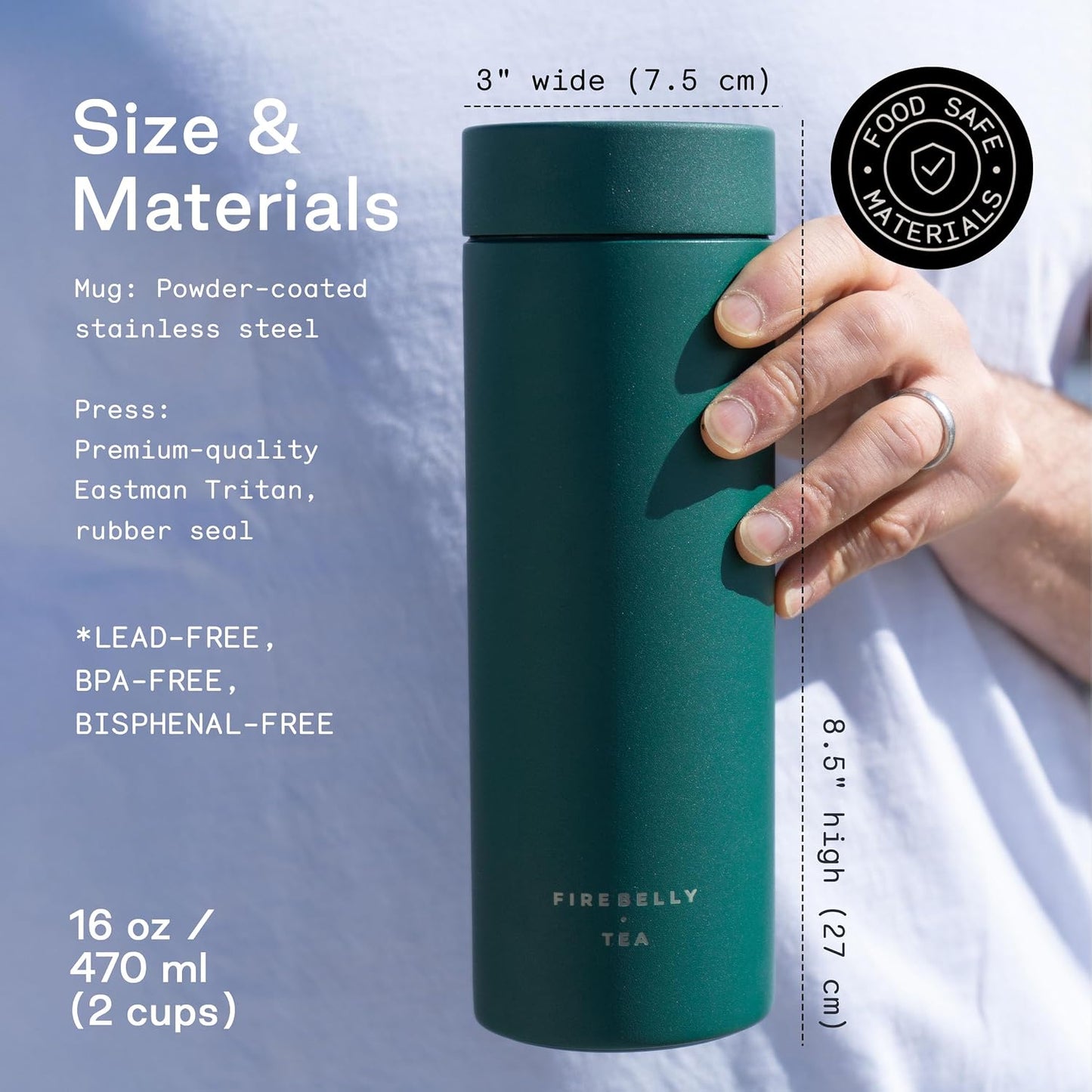 Firebelly Tea, Travel Tea Infuser Mug with Strainer, Insulated Tumbler for Loose Leaf Tea or Coffee, Leakproof Bottle for Hot or Iced Drinks, Stainless Steel Thermos with Lid, Salmon