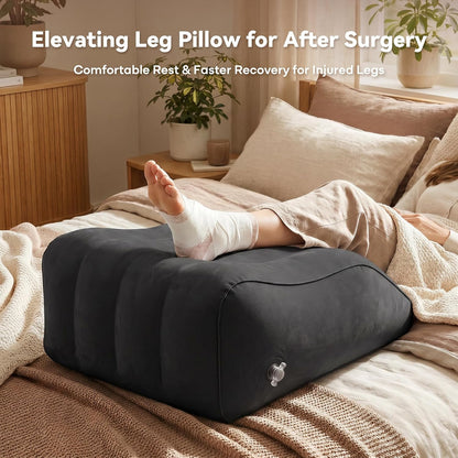 Inflatable Leg Elevation Pillow, Gray