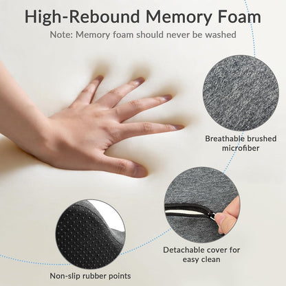 Exclusivo Mezcla Memory Foam Seat Cushion, Grey