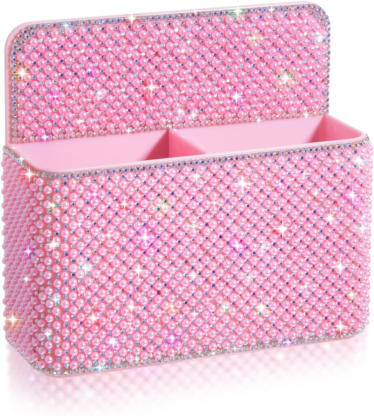 MotiMind Purple Locker Accessories for Girls, Bling Magnetic Pen Holder for Refrigerator, Back to School Rhinestone Marker Holder for Locker, Sparkly Gift for Student (Medium,Rhinestone)