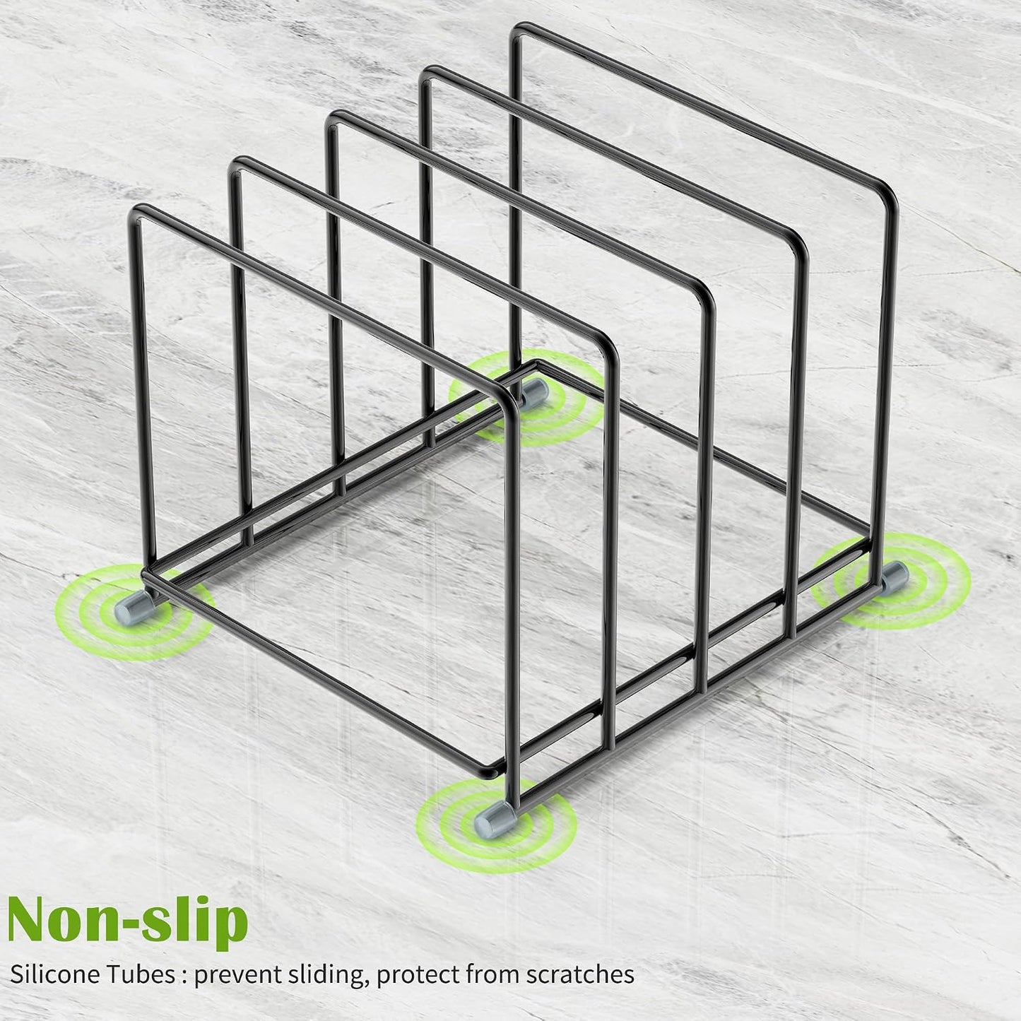 Cutting Board Organizer-1.6in Wide Kitchen Cutting Board Holder Stand for Pan,Baking Sheets,Cookie Sheets with 4 Slots,Baking Sheet Oragnizer(2PC-Medium)