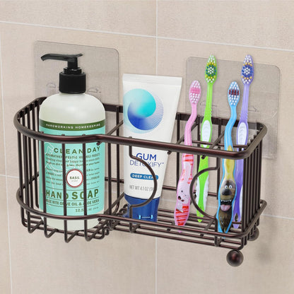 Simple Houseware Multi-Functional 6 Slots Toothbrush Holder, Bronze
