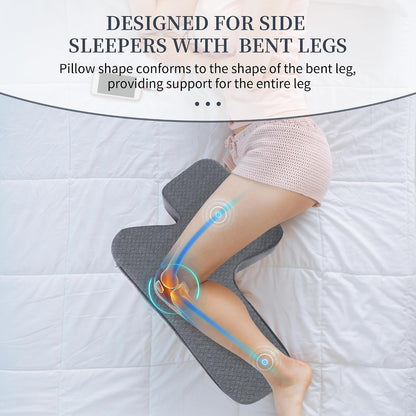 HOMBYS Leg Pillow for Sleeping, 4" Thick Z Shape Memory Foam Knee Pillow for Side Sleeper Helps Spine Alignment and Offer Full Body Support, Relief Pressure, Removable Cover Machine Washable, 4" Thick