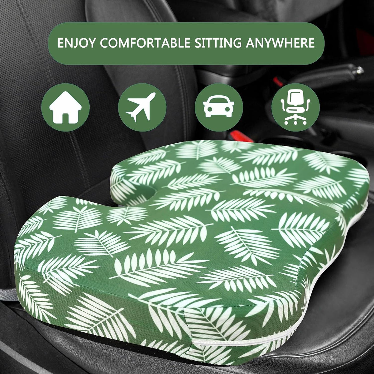 Tailbone Pain Relief Cushion, Memory Foam Seat Cushion for Coccyx Sciatica Pain Pressure Relief Office Desk Chair