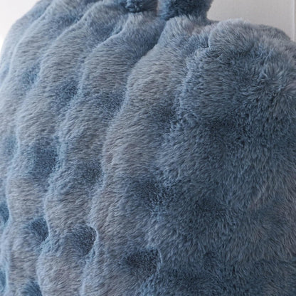 Faux Fur Reading Pillow for Sitting in Bed, Large Backrest Bed Pillow with Arms, Back Support Pillow for Lounging Bedrest, Beige