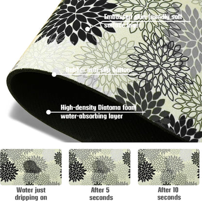 Sink Faucet Absorbing Mat, 2 Pack Drying Mat Around Faucet Sink Splash Guard Behind Faucet Sinkmat For Kitchen Bathroom Island Rv 24 * 5.5 Inch (60 * 14 cm)