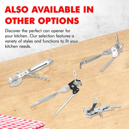 Chef Craft Select Can Opener with Tapper, 6.5 inches in length, Nickle Plated
