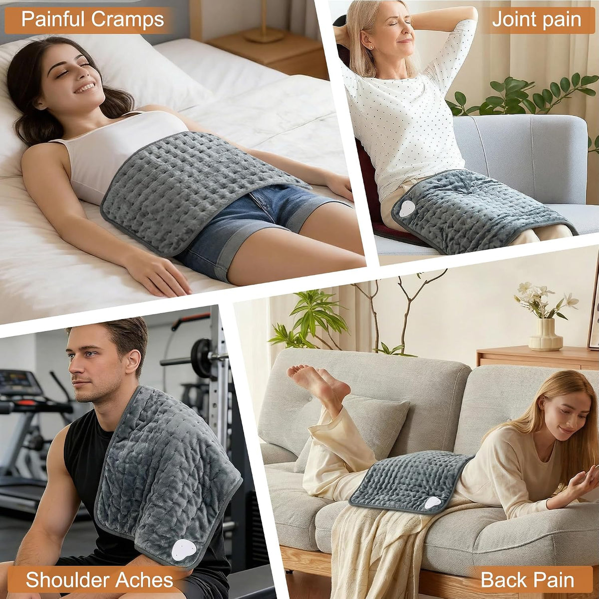 Electric Heating pad for Back Neck Shoulder Knee Arms Legs- Electric Heat Pads with 6 Heat Settings & Auto Shut Off Heat Heating Pad for Birthday Mother Father Girl Men Women