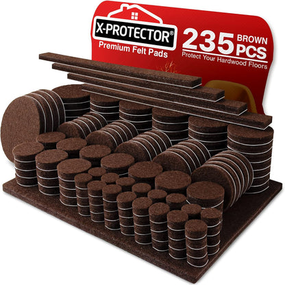 Felt Furniture Pads X-PROTECTOR 235 PCS Premium Furniture Pads - Felt Pads Furniture Feet Best Wood Floor Protectors - Protect Your Hardwood & Laminate Flooring! | Furniture Feet Best Wood Floor Protectors - Protect Your Hardwood & Laminate Flooring!