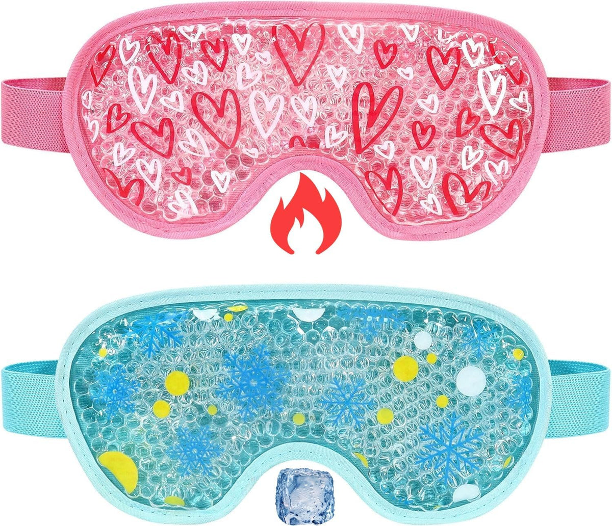 2 Pack Cooling Eye Mask, Reusable Gel Eye Masks Cold & Warm Compress