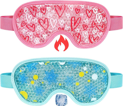 2 Pack Cooling Eye Mask, Reusable Gel Eye Masks Cold & Warm Compress