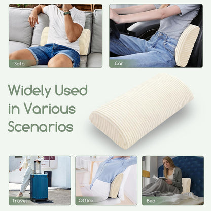 HIGOGOGO Lumbar Support Pillow for Recliner Chair/Accent Chair/Couch, Memory Foam Back Support Cushion for Elderly, Recliner Cushions for Back Rest, Pain Relief, Reading, Washable Cover, Brown