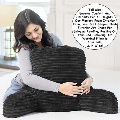 Homie Reading Pillow with Reading Light and Wrist Support, Has Arm Rests, and Back Support for Bed Rest, Lounging, Reading, Working on Laptop, Watching TV (Gray)