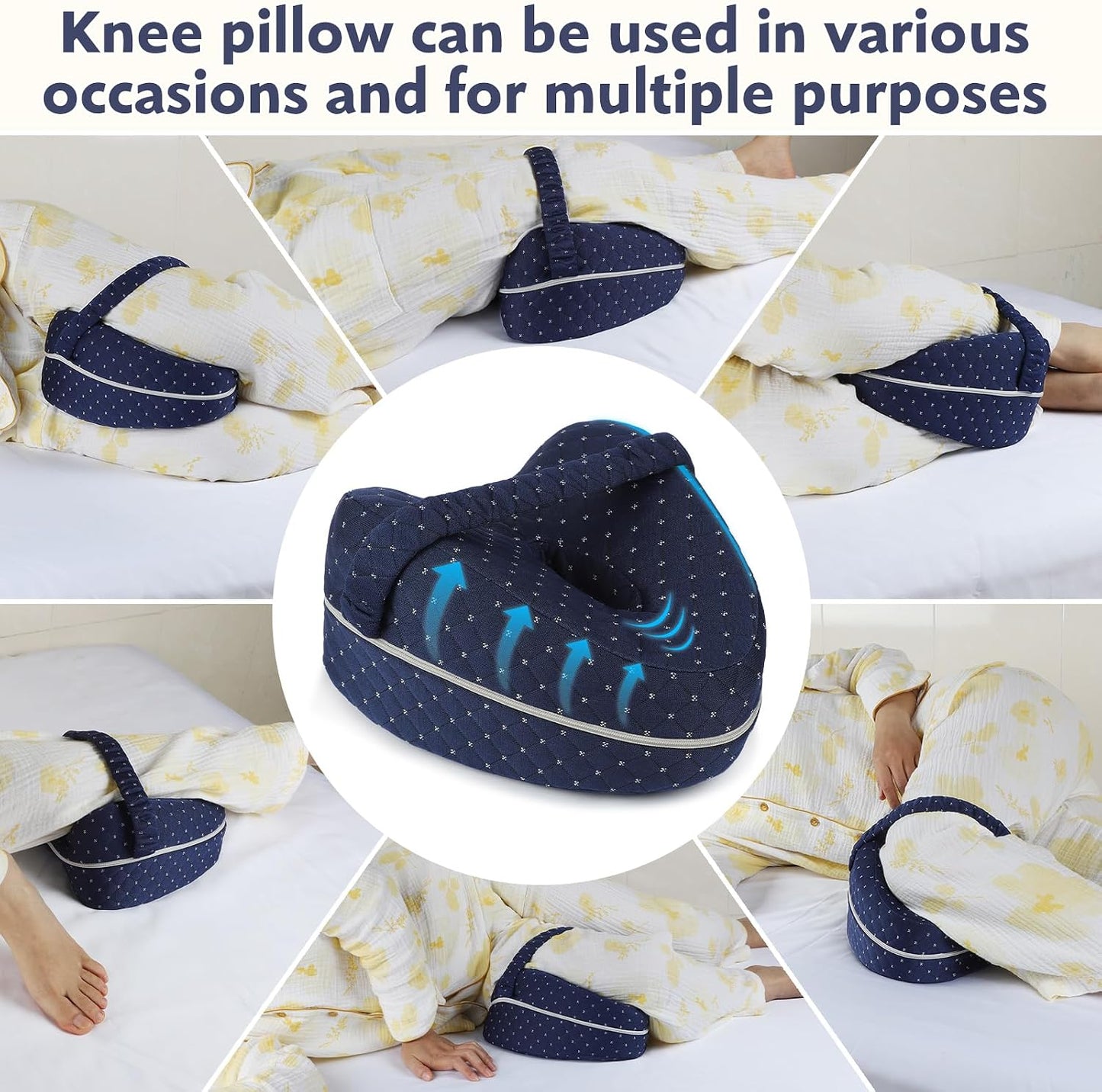 Revoget Alignment Pillow for Side Sleepers, Relieve Leg Pain & Sciatica 2026 New Knee Pillow for Side Sleepers, Hips Buttocks Back Sciatica Relief Pillow with Adjustable Strap (Star Blue)