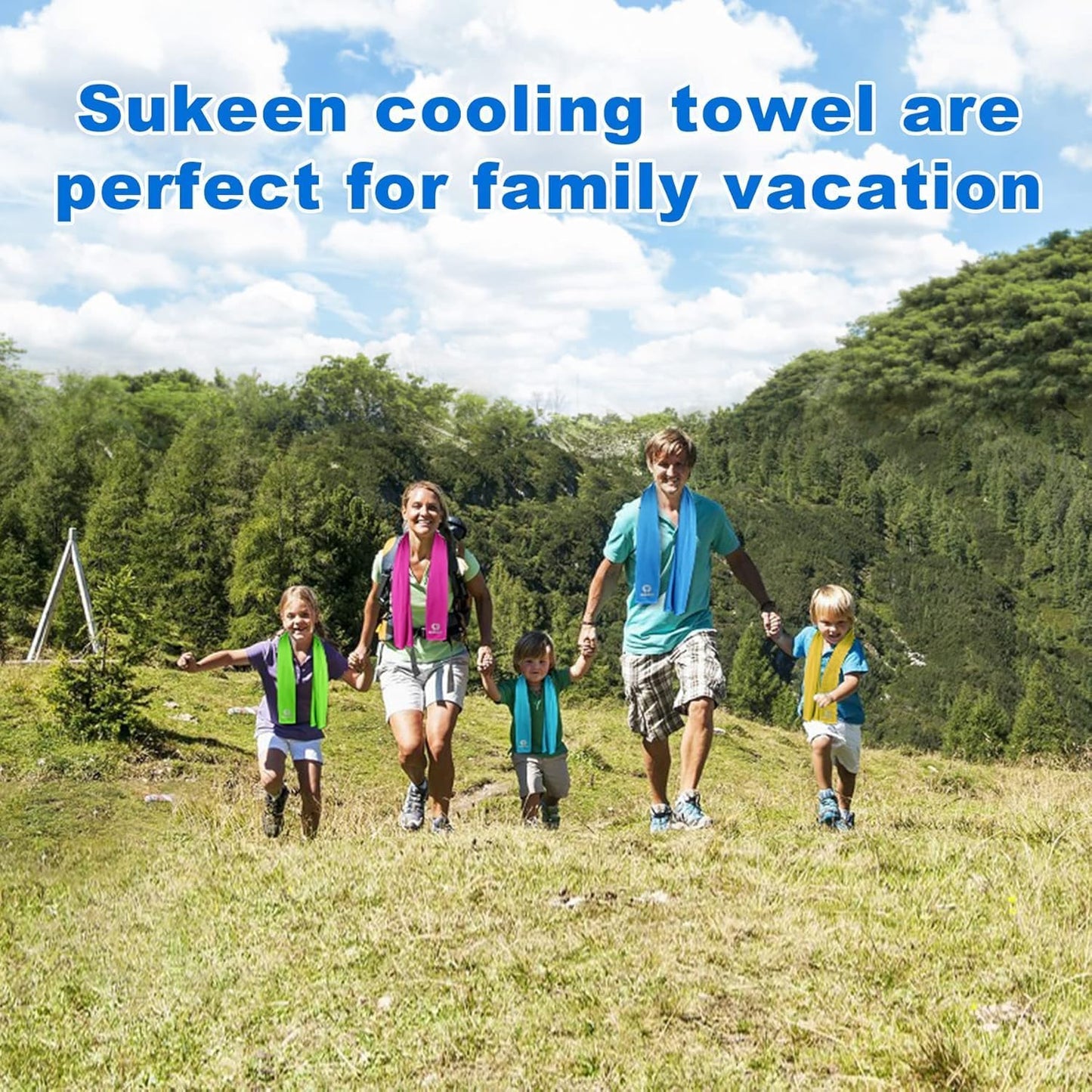 Sukeen Cooling Towels 6 Pack (40"x12"), Cooling Neck Wraps, Ice Towels, Microfiber Breathable Cooling Towel for Hot Weather, Sweat Towel for Gym, Sport, Running, Golf, Workout, Camping, Fitness