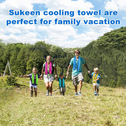 Sukeen Cooling Towels 6 Pack (40"x12"), Cooling Neck Wraps, Ice Towels, Microfiber Breathable Cooling Towel for Hot Weather, Sweat Towel for Gym, Sport, Running, Golf, Workout, Camping, Fitness
