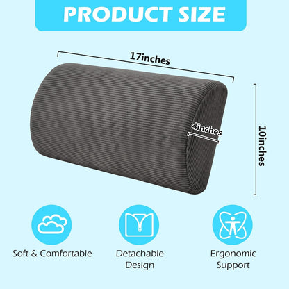 XIAIJIA Lumbar Support Pillow for Couch, Recliner Chair, Office, Gray