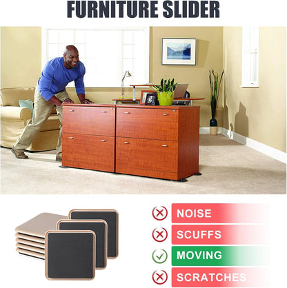 Furniture Sliders, 8 Pcs 3 1/2'' Furniture Sliders Pads for Hardwood Floors, Chair Legs Floors Protectors, Reusable Round Glides Glider, Heavy Duty Furniture Movers Sliders | Chair Legs Floors Protectors, Reusable Round Glides Glider, Heavy Duty