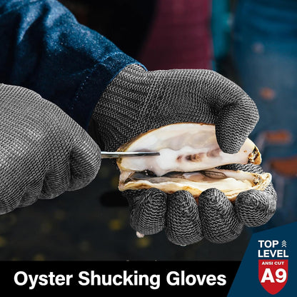 Schwer SlicePro ANSI A9 Cut Resistant Glove PR1706, Stainless Steel Mesh Metal Glove, Food Grade for Kitchen Cooking, Butcher Meat Cutting, Oyster Shucking, Mandoline, Fishing, (M, 1 PCS)