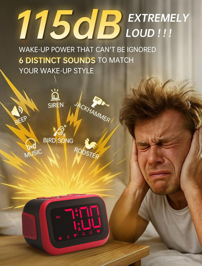 Acedeck Super Loud Alarm Clock: 115dB Wake-Up Power