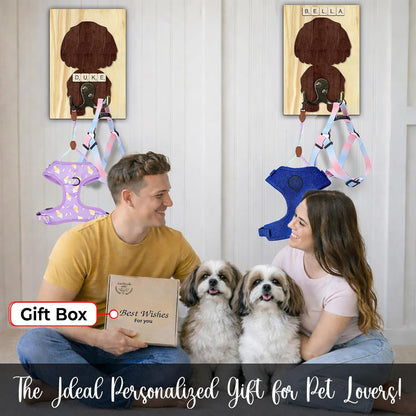Dog Leash Holder Wall Mount, Pet Harness Hanger with Scrabble Letters, Dog Collar Organizer for Entryway, Memorial Cat Leash Holder for Wall, Pet Loss Gifts, Keepsake, Home Decor PF212-NAT
