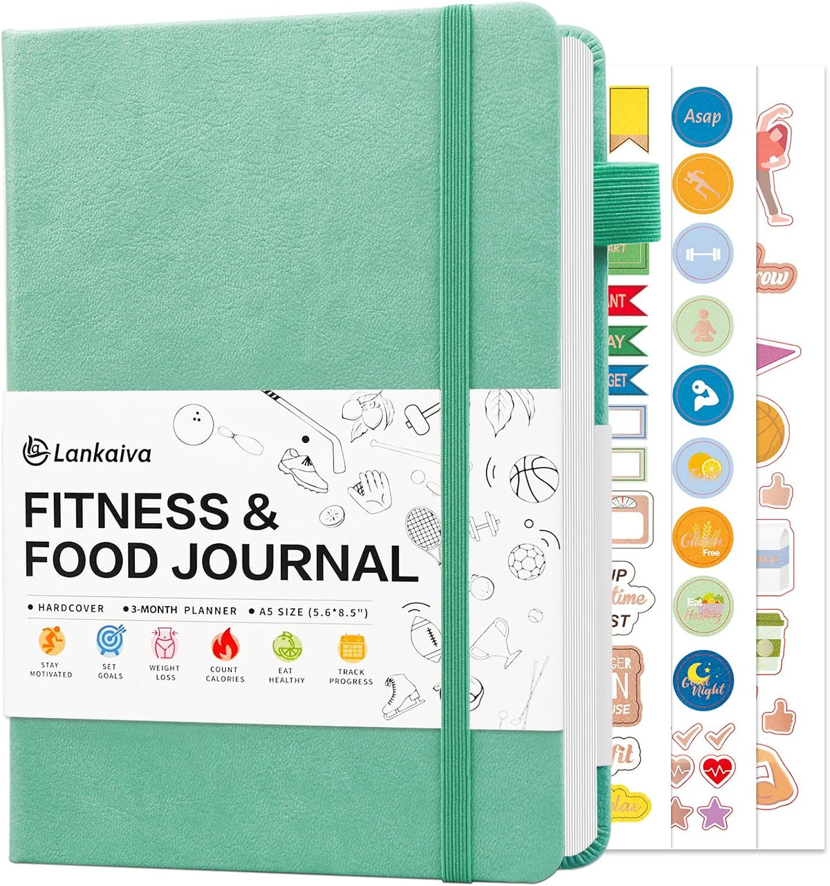 Food Journal & Workout Log Book, 90 Day Fitness Journal Tracker Diary