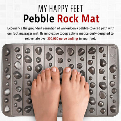 Socks Toe Alignment & Rock Mat for Feet Reflexology Kit | Foot Care Holiday Gift with Medium Toe Separator Socks for Bunions & Reflexology Foot Massage Mat for Relaxation (Medium)