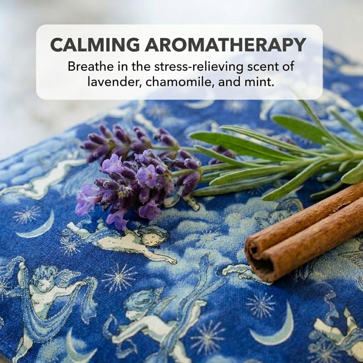 Nature's Approach Basic Herb Pack Heating Pad, Indigo | 12-herb aromatherapy rice & flaxseed fill for hot or cold therapy on neck, back, shoulders & more