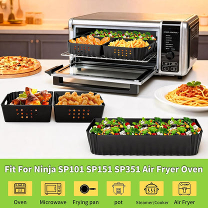 Silicone Air Fryer Liners for Ninja SP101 SP151 SP351 Air Fryer Oven 3 PCS | Silicone Oven Liners Air Fryer Accessories for Ninja Digital Air Fry Countertop Oven SP101 SP151 SP351 SP201 SP301