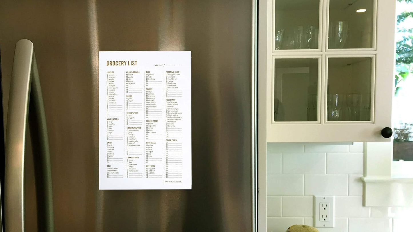 Meal Planning Notepad - What's for Dinner Weekly Meal Planner and Grocery List Magnet Pad with Tear-Off Shopping List - Family Dinner Menu for Fridge & Meal Prep - 6x9” - 50 Sheets