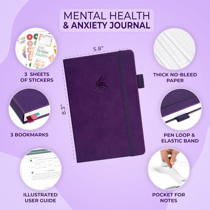 Clever Fox Mental Health & Anxiety Journal CBT Prompts 5.8x8.3 Lavender