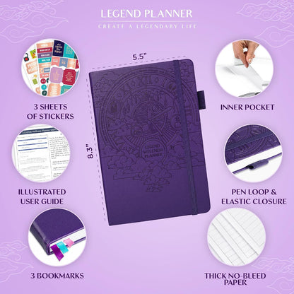Legend Food Journal, Weight Loss & Meal Tracking Diary 5.8x8.3 Hot Pink