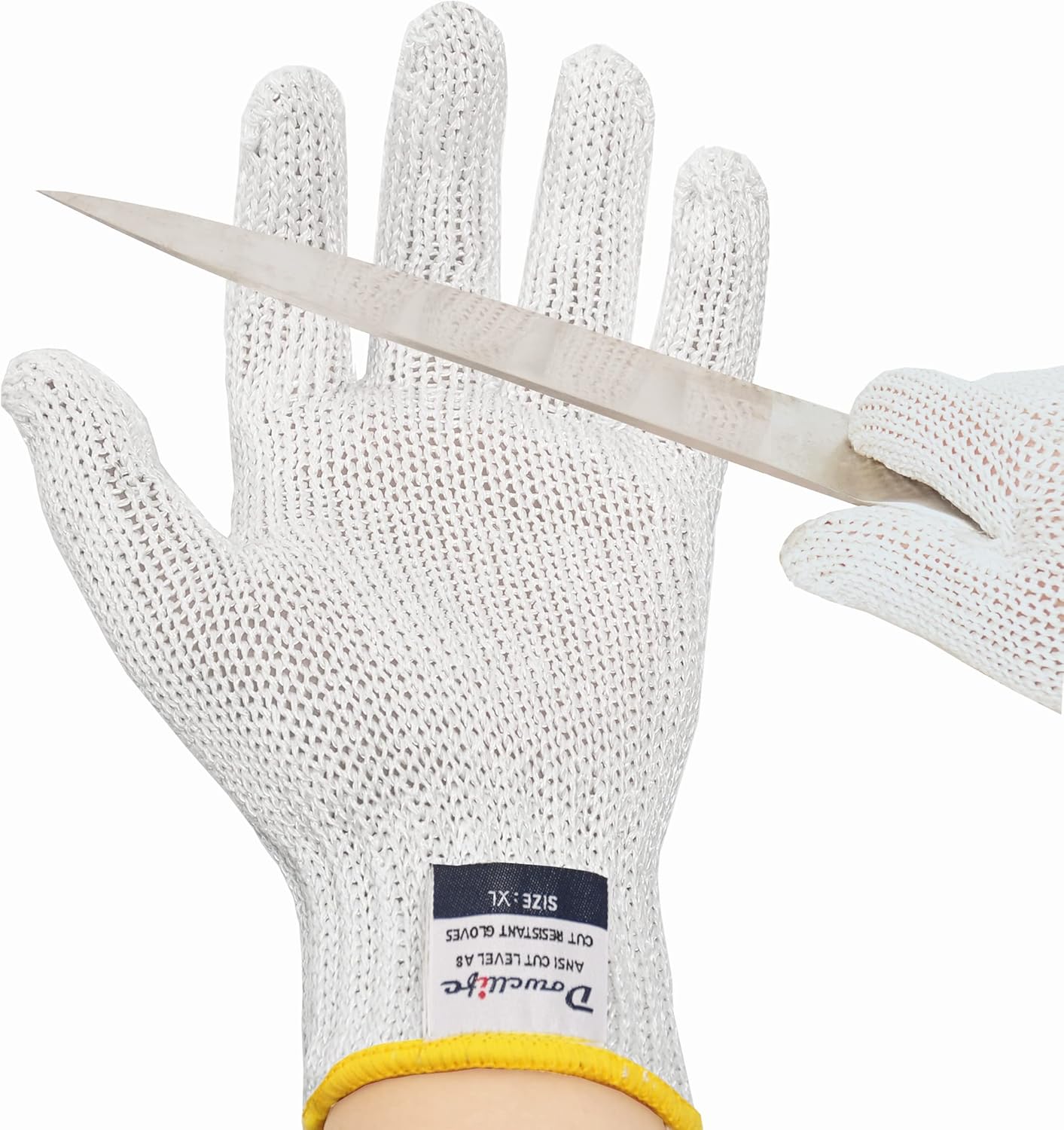Dowellife Cut Resistant Gloves A9 Maximum Protection - Food Grade Kitchen & Chef Gloves for Food Prep, Knife Cutting, Mandoline Slicing, Butcher, Oyster Shucking, Fish Handling (Medium)