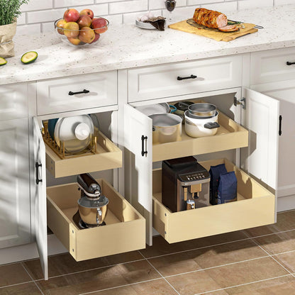 WelFurGeer Soft Close Pull Out Cabinet Organizer, 26" W x 22" D Pull Out Drawer for Cabinet, Bottom Mount Pull Out Drawers for Kitchen Cabinets, Smooth Slide-Out Shelves for Home Kitchen Organization