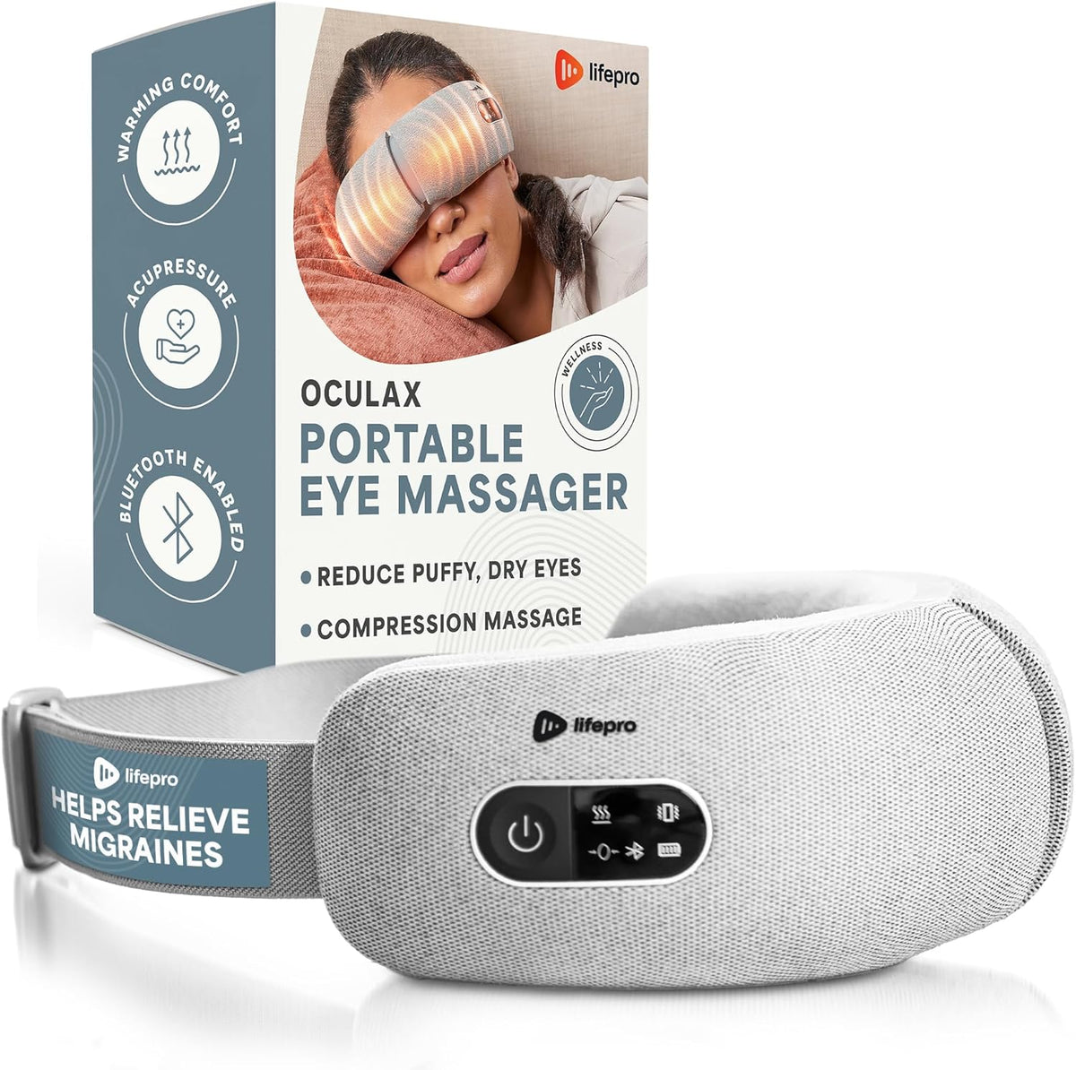 Lifepro Oculax Portable Eye Massager with Heat and Vibration