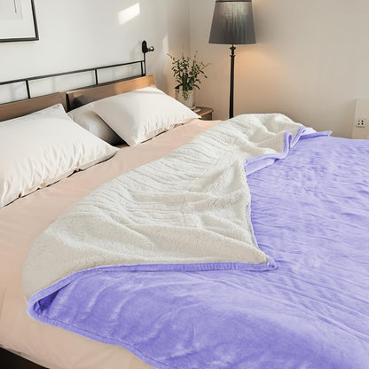 Electric Heated Blanket Full Size 72"x84" – Light Gray | ETL for Safe Overnight, 4 Heat Settings & 10H Auto Off, Dual-Sided Microplush Sherpa for Home Night, Machine washable