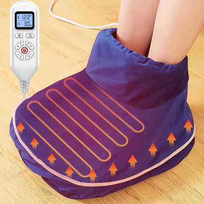 CAMECO 2-in-1 Cordless Foot Heating Pad & Massagers for Feet Neuropathy Pain Relief, 5000mAh 104℉-140℉ Heated Foot Warmers for Women Men, Rechargeable Vibration Heating Booties for Ankle Under Desk