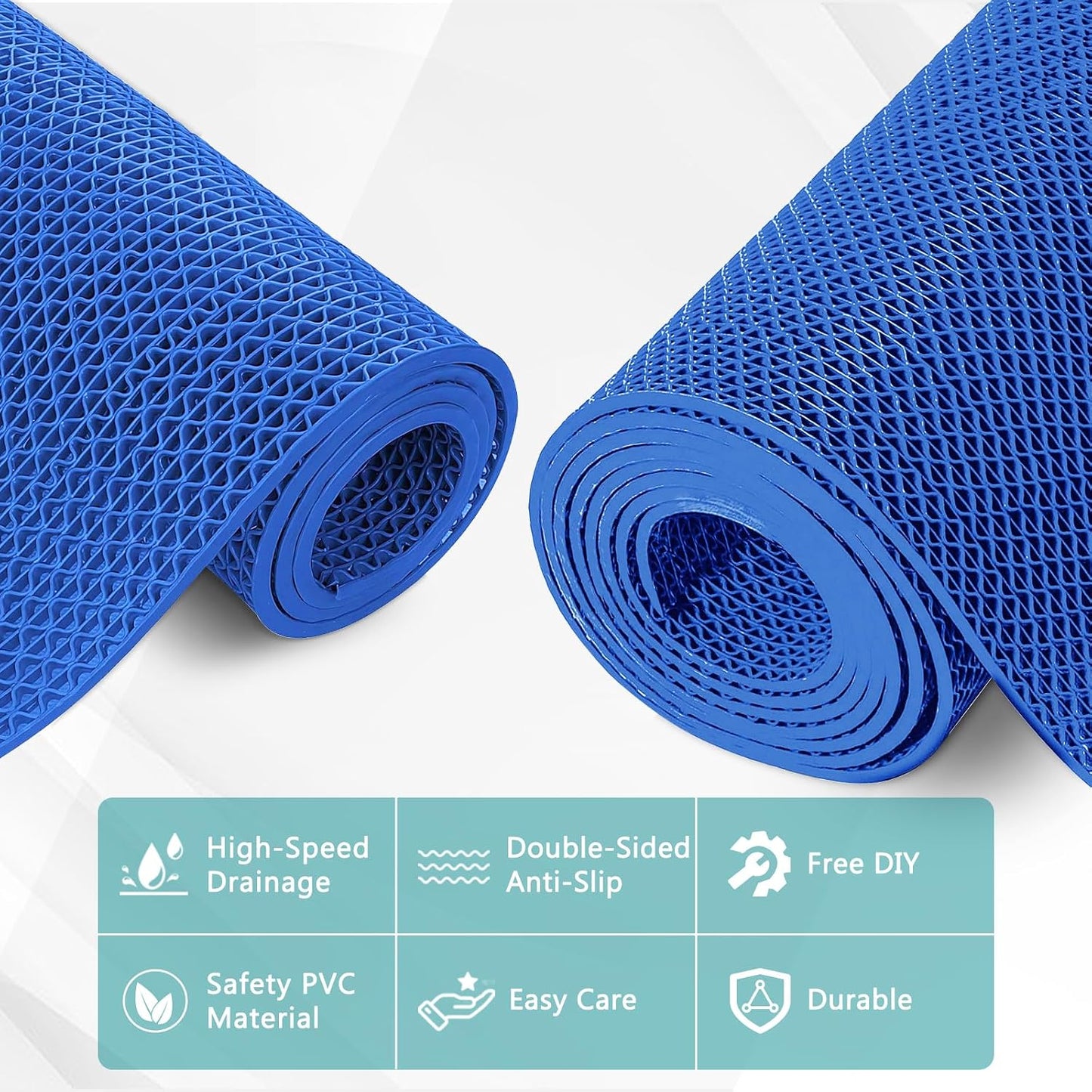 WochiTV Non Slip Drainage Mats PVC Pool Floor Mat 0.23'' Thick Outdoor Indoor Parking Space Mat for Bathroom Garage Basement Backyard Commercial Kitchen 3x16.6Ft
