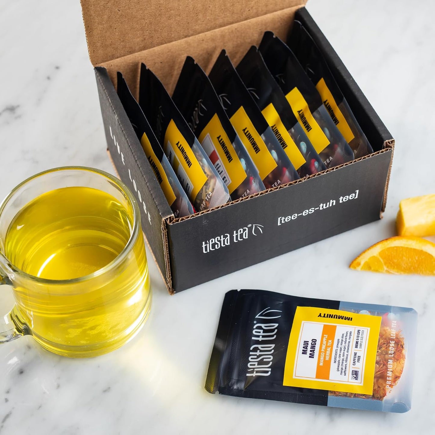 Tiesta Tea - Top 8 Favorites Sampler Set, Loose Leaf, Up to 80 Cups | High to No Caffeine, Hot & Iced, Tea Variety Pack with Green, Herbal, & Black, 8 Sample Pouches