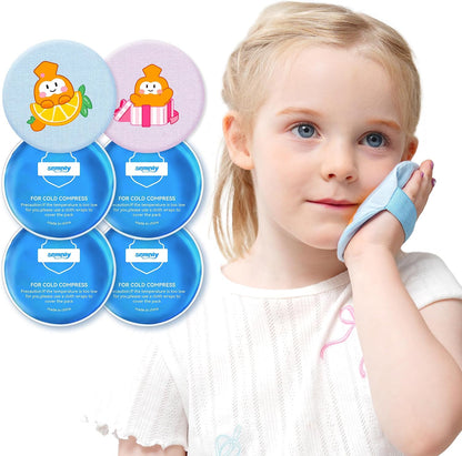samply Small Gel Ice Packs, 5 Mini Reusable Cold Packs with 2 Covers