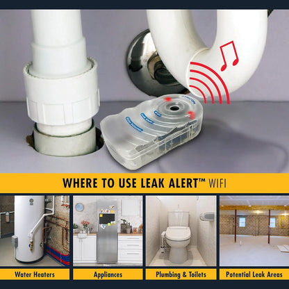 Zircon® Leak Alert™ WiFi Smart Water Leak Detector Alarm, Battery Included | No-hub WiFi detector provides email, audio and visual alerts with a 105 dB alarm; included battery supports setup