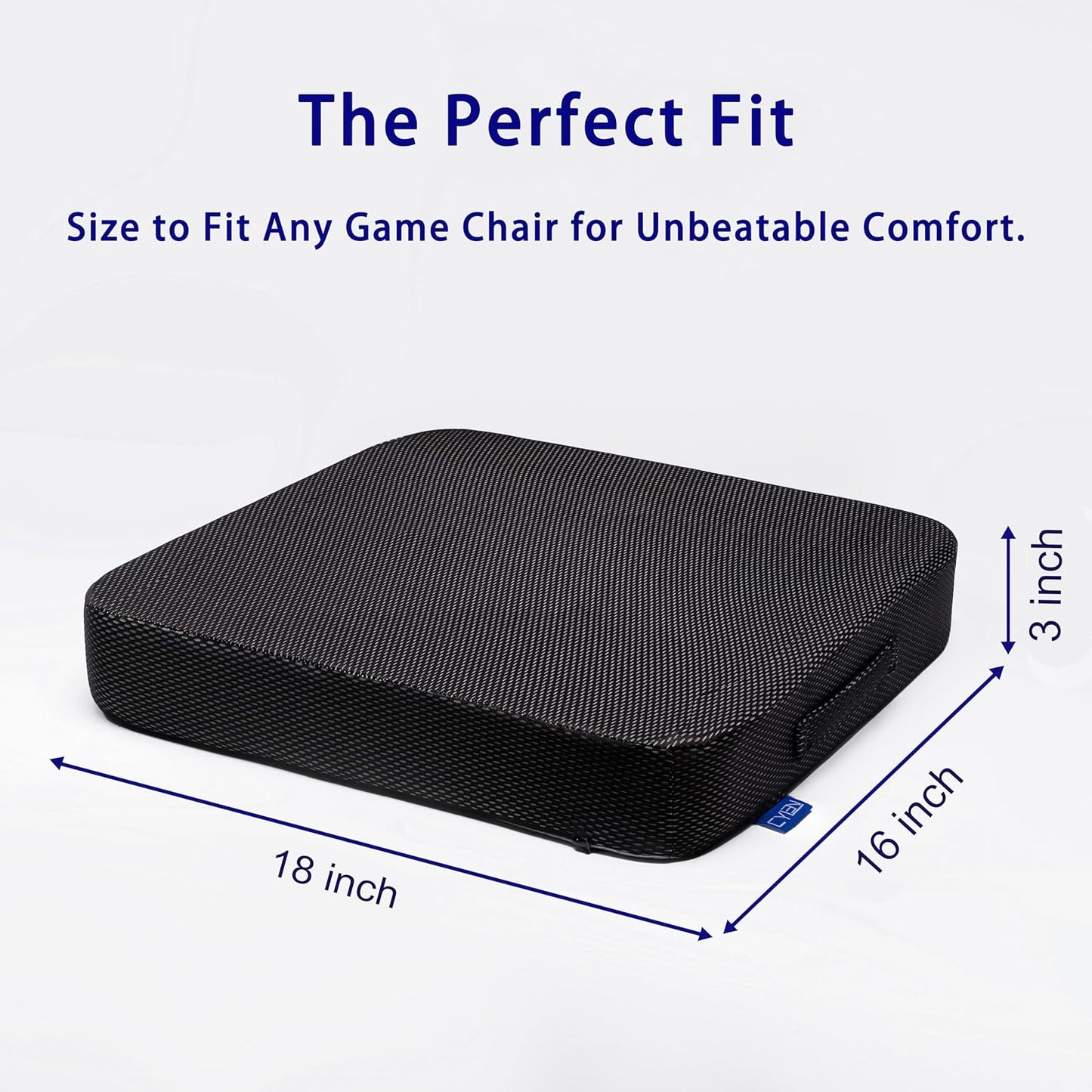Ifoam Gel Infused Memory Foam Layer Wheelchair Cushion - Seat Cushion for Wheelchair-Office Chair, Kitchen Chair-Pressure Sore and Tailbone Pain Relief-High Dense Polyfoam Base (Black, 18×16×3 inch)
