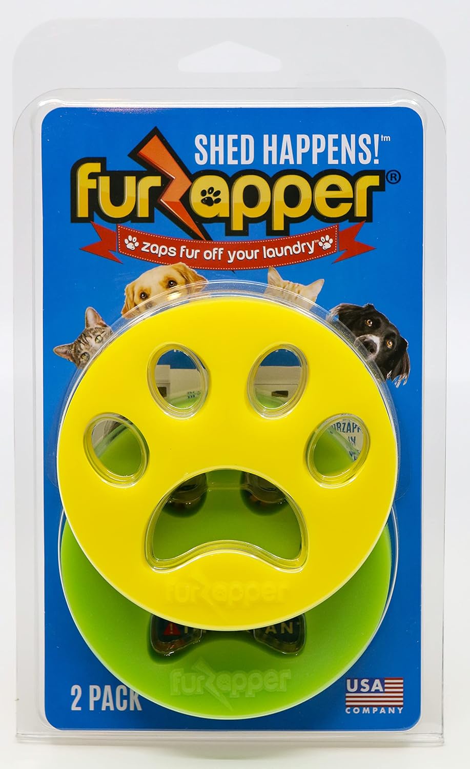 2 Pack FurZapper Pet Hair Remover for Laundry - Reusable Dog & Cat Hair Remover Tool As Seen on Shark Tank - Removes Pet Fur, Hair, Lint, Dander from Clothes & Laundry - One FurZapper Per Pet
