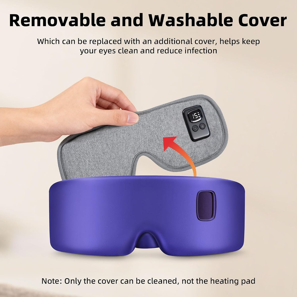 Heated Eye Mask for Dry Eyes, Cordless Warm Eye Compress 120-Min Battery, FSA - HSA Eligible, Eye Strain Relief, Washable Silk Travel Eye Mask with Extra Cover for Better Sleep (Pink & Purple)