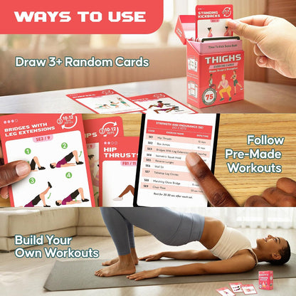 Abs and Core Exercise Cards – 75+ Workout Cards to Help Build Core Strength, Stability, Outdoor, Work from Home Fitness Workout