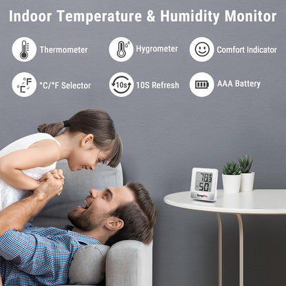 TempPro TP49 3 Pack Digital Hygrometer Indoor Thermometer | Humidity Meter Mini Hygrometer with Temperature and Humidity Monitor Outdoor and Room Thermometer Weather Station