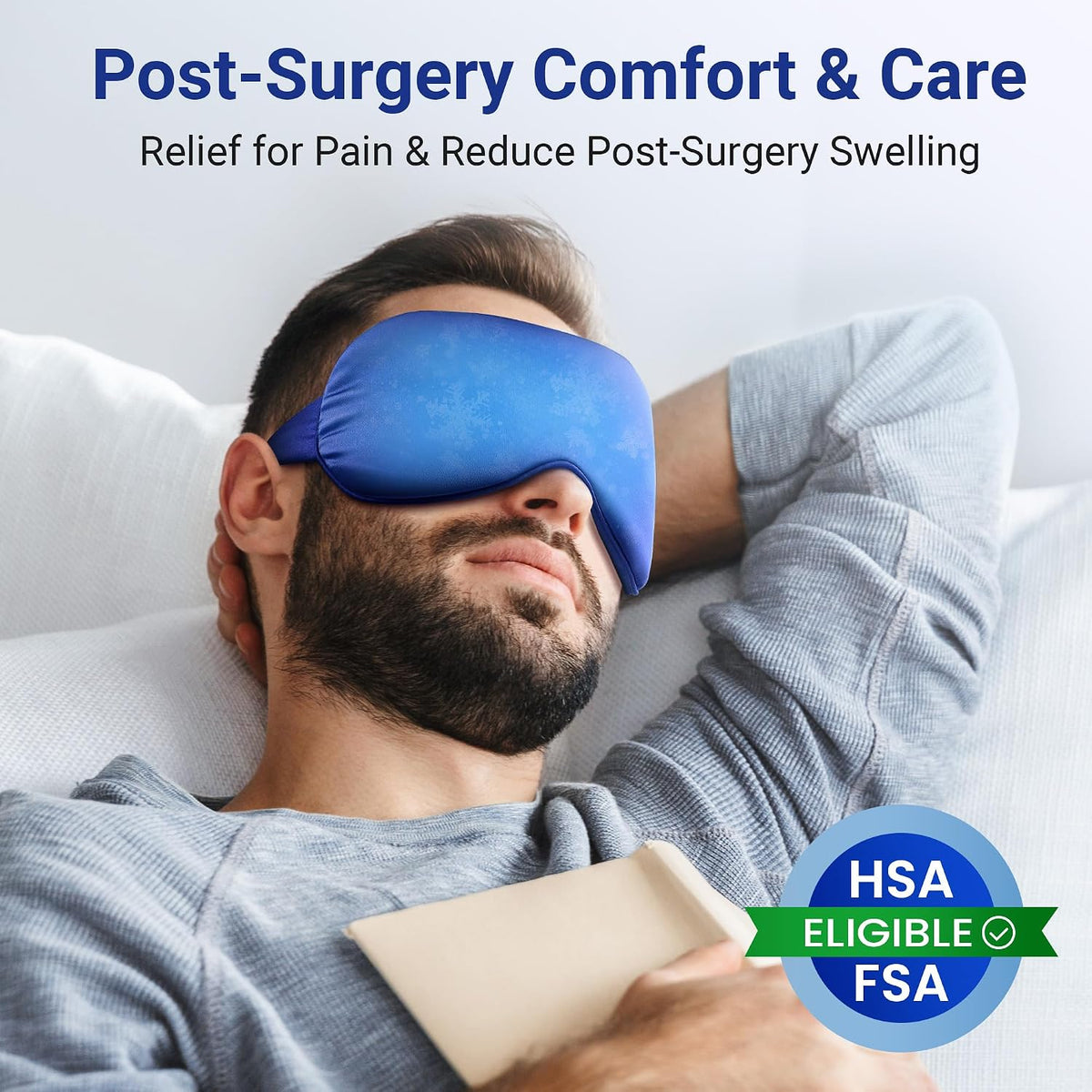 Cooling Eye Mask for Dark Circles Puffiness - Fsa Eligible Items Hsa, Cold Compress for Puffy Eyes Migraines Headache Sleeping After Surgery, Gentle Weighted Travel Essentials Gel Ice Pack (Black)