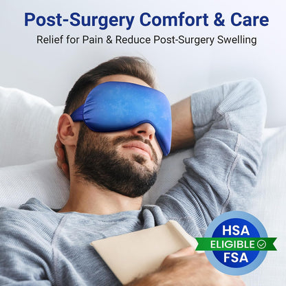 Cooling Eye Mask for Dark Circles Puffiness - Fsa Eligible Items Hsa, Cold Compress for Puffy Eyes Migraines Headache Sleeping After Surgery, Gentle Weighted Travel Essentials Gel Ice Pack (Black)
