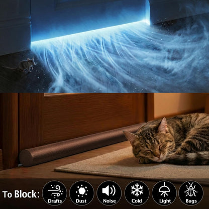 MAXTID Under Door Draft Stopper for Bottom of Doors 38" Black | Door Blocker Noise Reduce Light Cold Air Guard Breeze Sound Proof Door Sweep Door Seal Insulation Strip Gap Filler